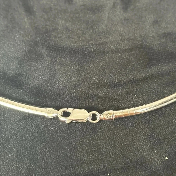 925 Sterling silver rhodium plated omega 16" .  14.07 g of silver! - Picture 11 of 16